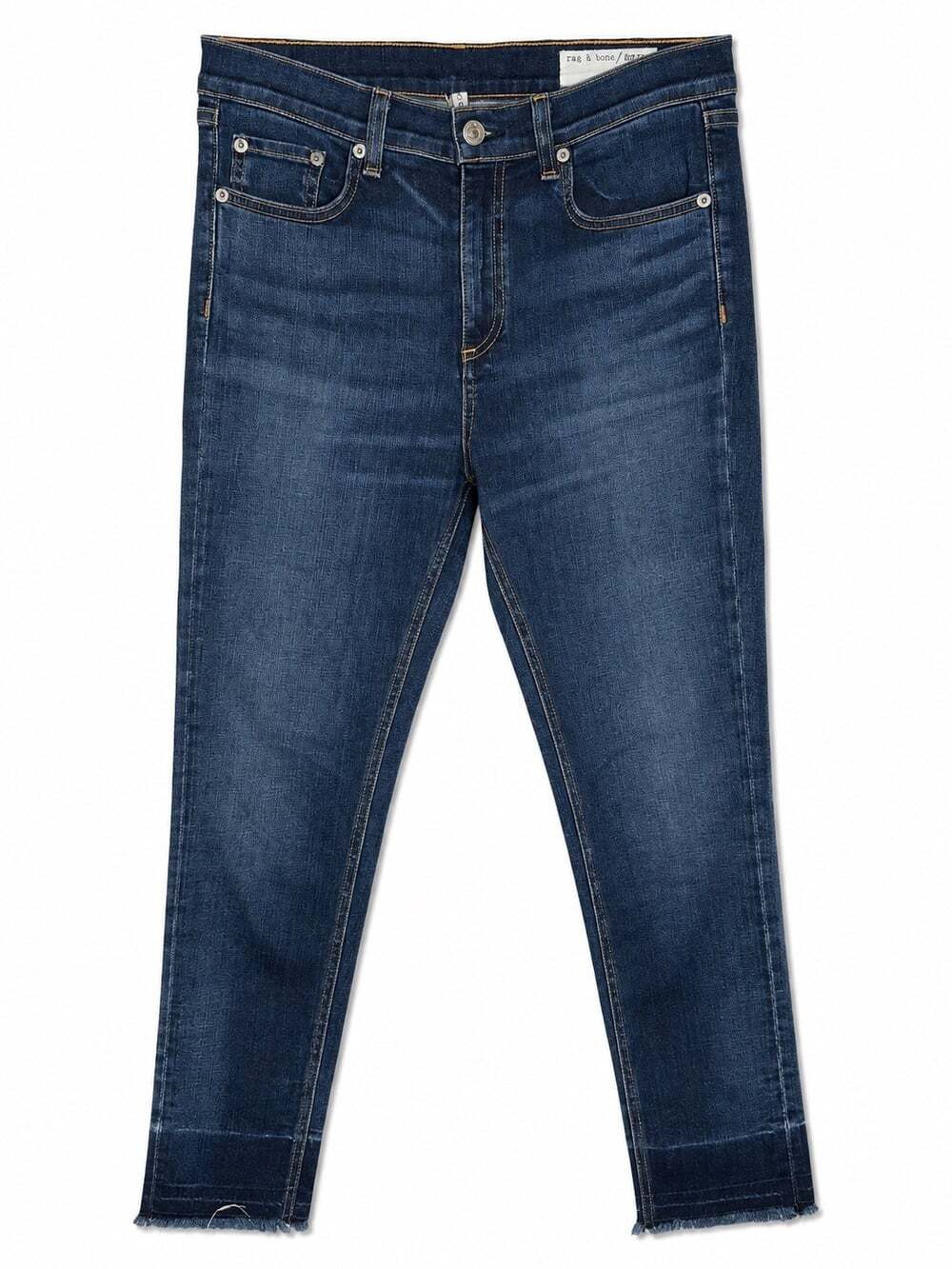 Rag & Bone Size 28 10 Inch Capri Jeans Stanwix Wash High Rise Skinny Raw Hem